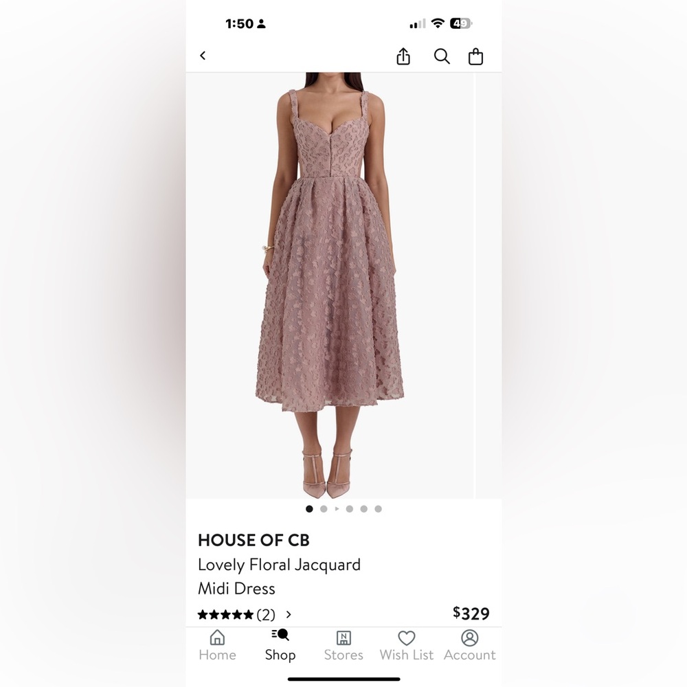House of CB Lovely Floral Jacquard Midi Dress